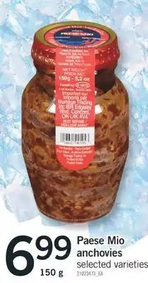 Fortinos Paese mio anchovies offer