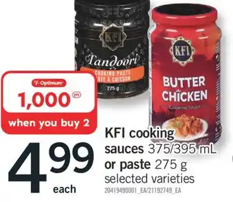 Fortinos Kfi cooking sauces 375/395 ml or paste 275 g 275 g offer