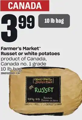 Independent Grocer Farmer's market russet or white potatoes, 10 lb bag offer