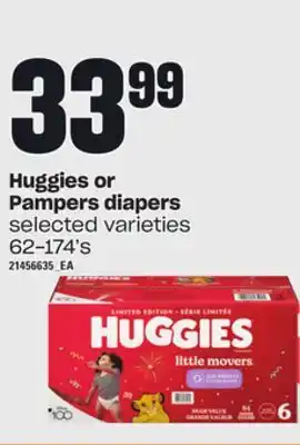 Independent Grocer Huggies or pampers diapers, 62-174's offer
