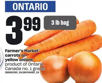 Loblaws Farmer's market carrots or yellow onions offer
