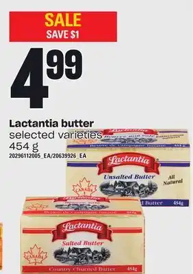Loblaws Lactantia butter, 454 g offer