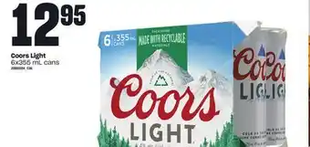 Loblaws Coors light, 6x355 ml cans offer