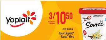 Loblaws Yogurt yoplait source , 630 g offer