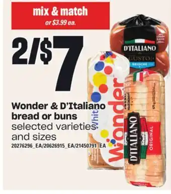 Loblaws Wonder & d'italiano bread & buns offer