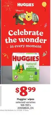 Loblaws Huggies wipes, 168-192's offer