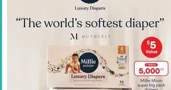 Loblaws Millie moon super big pack diapers, sizes 1-6 offer