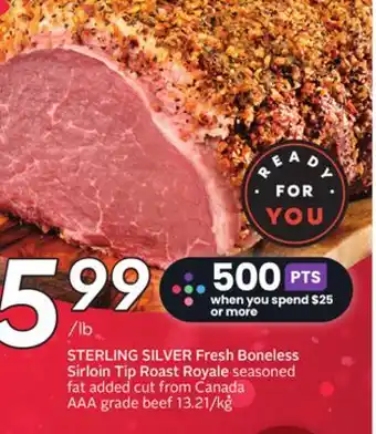 Sobeys Fresh boneless sirloin tip roast offer