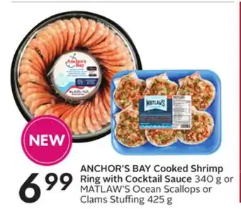Sobeys Anchor's bay cooked shrimp ring with cocktail sauce offer