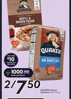 Sobeys Instant oatmeal offer