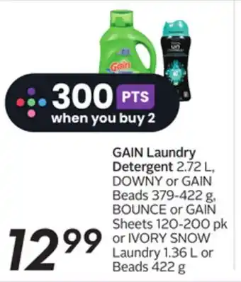 Sobeys Gain laundry detergent offer