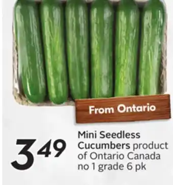 Sobeys Mini seedless cucumbers offer
