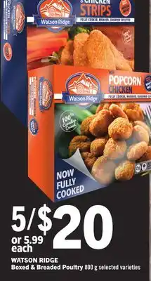 Foodland Watson ridge boxed & breaded poultry 800 g selected varieties offer