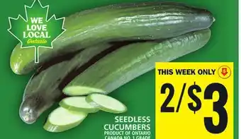 Food Basics Seedless cucumbers offer