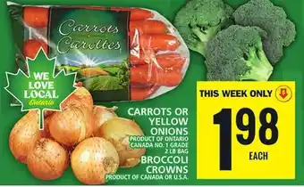 Food Basics Carrots or yellow onions offer