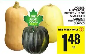 Food Basics Acorn, buttercup, butternut or spaghetti squash offer