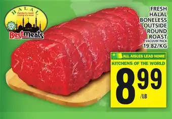 Food Basics Fresh halal boneless outside round roast offer