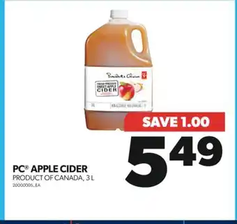 Real Canadian Superstore Pc apple cider, 3 l offer