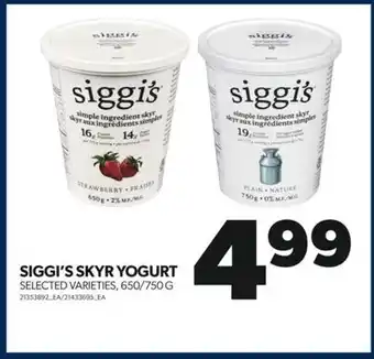 Real Canadian Superstore Siggi's skyr yogurt, 650/750 g offer