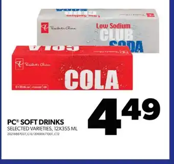 Real Canadian Superstore Pc soft drinks, 12x355 ml offer