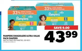 Real Canadian Superstore Pampers swaddlers ultra value pack diapers, 120-192's offer