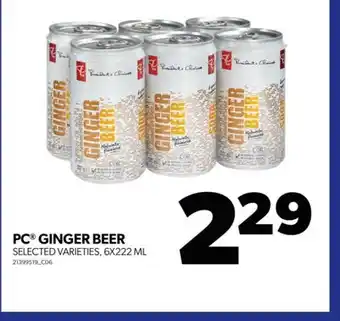 Real Canadian Superstore Pc ginger beer, 6x222 ml offer