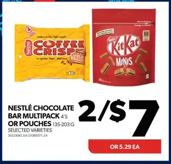 Real Canadian Superstore Nestlé chocolate bar multipack, 4's or pouches, 135-203 g offer