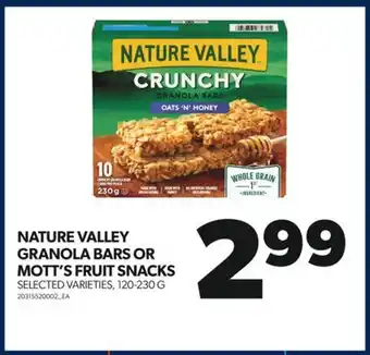 Real Canadian Superstore Nature valley granola bars or mott's fruit snacks, 120-230 g offer