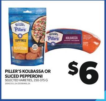 Real Canadian Superstore Piller's kolbassa or sliced pepperoni, 250-375 g offer
