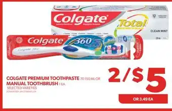 Real Canadian Superstore Colgate premium toothpaste 70-150 ml or manual toothbrush 1 ea offer