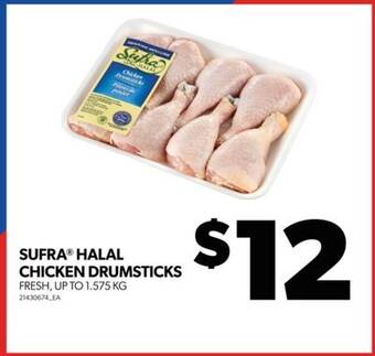 Real Canadian Superstore Sufra halal chicken drumsticks, up to 1.575 kg offer
