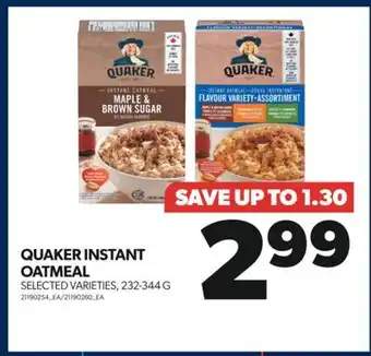 Real Canadian Superstore Quaker instant oatmeal, 232-344 g offer