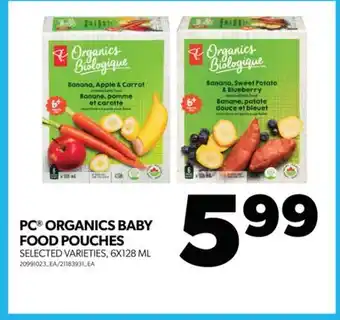 Real Canadian Superstore Pc organics baby food pouches, 6x128 ml offer