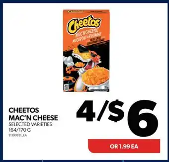 Real Canadian Superstore Cheetos mac'n cheese, 164/170 g offer