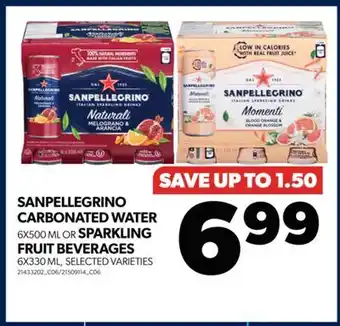 Real Canadian Superstore Sanpellegrino carbonated water, 6x500 ml or sparkling fruit beverages 6x330 ml offer