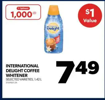 Real Canadian Superstore International delight coffee whitener, 1.42 l offer