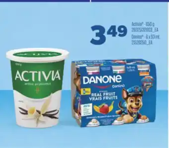 Real Canadian Superstore Activia , 650 g danino , 6 x 93 ml offer