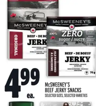 Metro Mcsweeney's beef jerky snacks offer