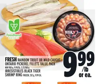 Metro Fresh rainbow trout or wild caught ontario pickerel fillets value pack offer