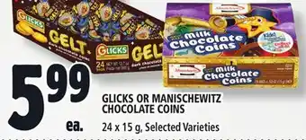 Metro Glicks or manischewitz chocolate coins offer