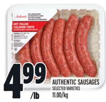 Metro Authentic sausages offer