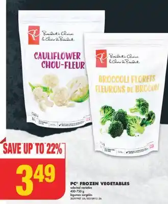 No Frills Pc frozen vegetables, 400-750 g offer