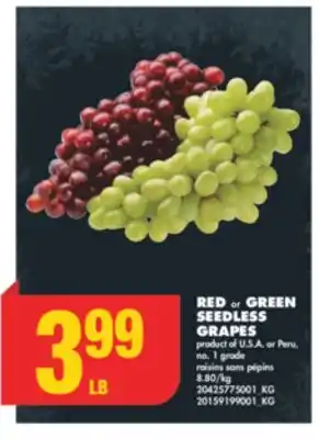 No Frills Red or green seedless grapes offer