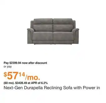 Ashley Furniture Next-gen durapella reclining sofa with power in slate, fabric by ashley offer