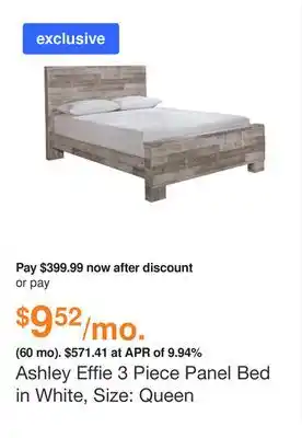 Ashley Furniture Ashley effie 3 piece panel bed in white, size: queen offer