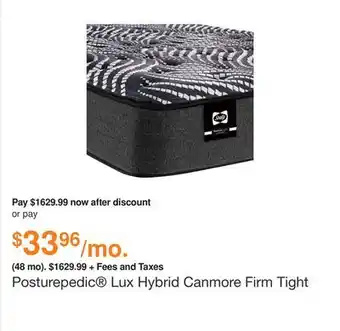Ashley Furniture Posturepedic lux hybrid canmore firm tight top 13.5 inch, size: twin xl by sealy offer