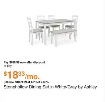 Ashley Furniture Stonehollow dining set in white/gray by ashley offer