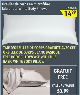 Sushi Shop Microfiber white body pillows offer