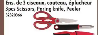 Sushi Shop 3pcs scissors, paring knife, peeler offer