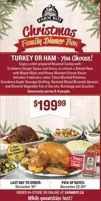 Farm Boy Christmas family dinner box offer